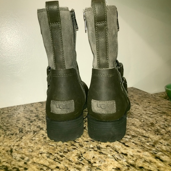 UGG “Wilde” leather waterproof Moto biker buckle boots - Picture 5 of 16